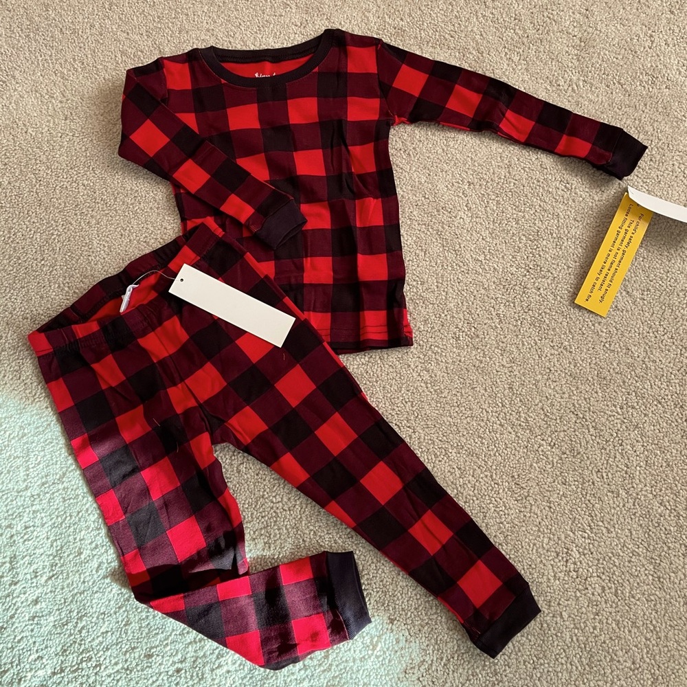 NWT Toddler Black/ Red Cotton Pajamas